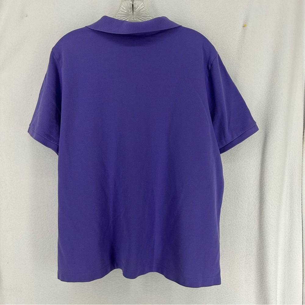 Lands End Short‎ Sleeve Polo Shirt Mens 1X Purple - Picture 6 of 8